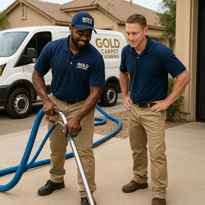Professional carpet cleaning team working in Waddell